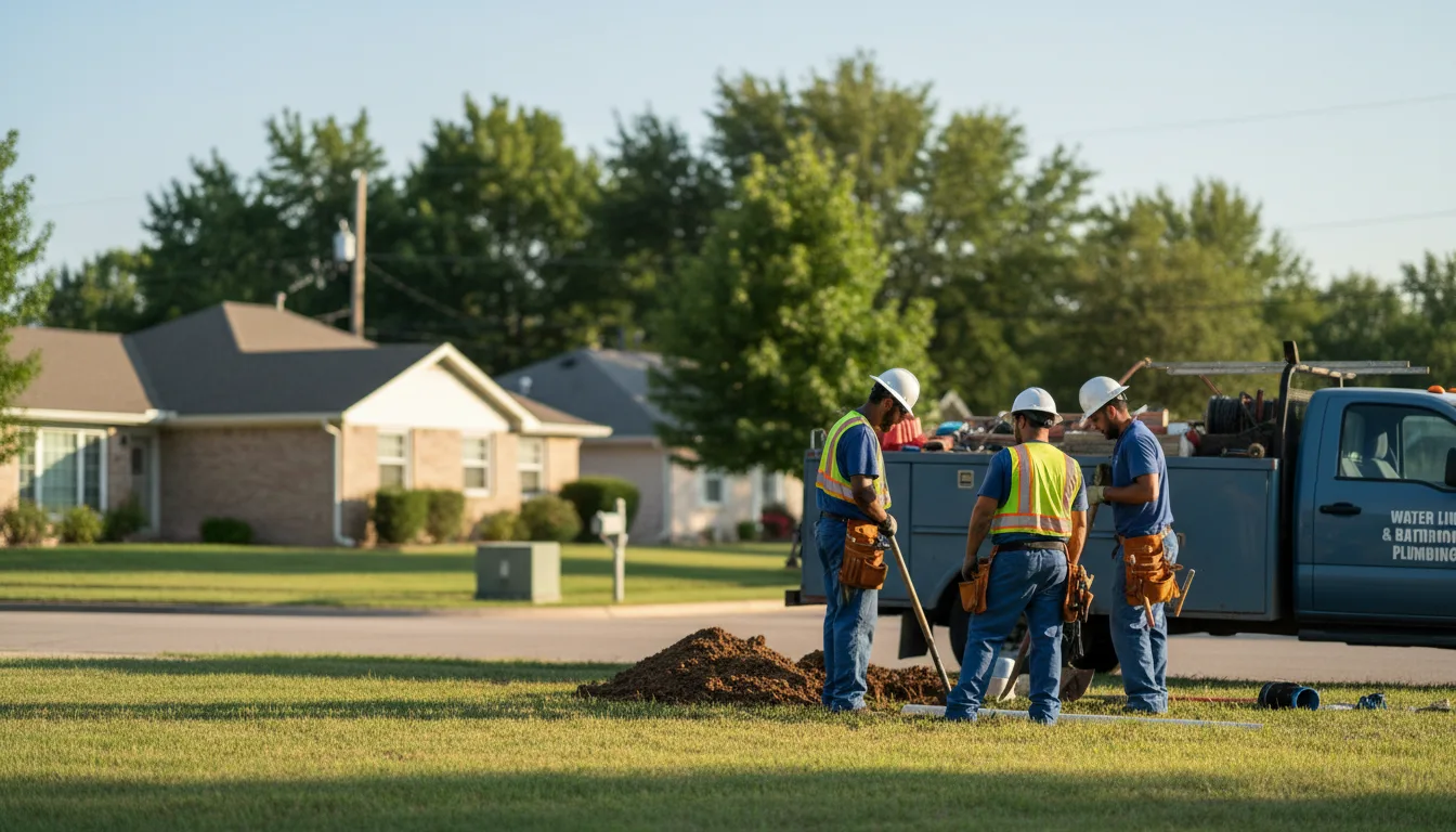 Residential water line and bathroom plumbing service in Dysart, IA